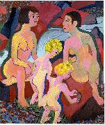 Bathing women and children